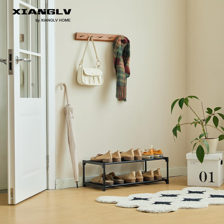 XIANGLV Schuhregal 2 Ebenen, Klein, kann 6 Paar Schuhe Halten, Schuhablage, Aufbewahrung, Organizer,