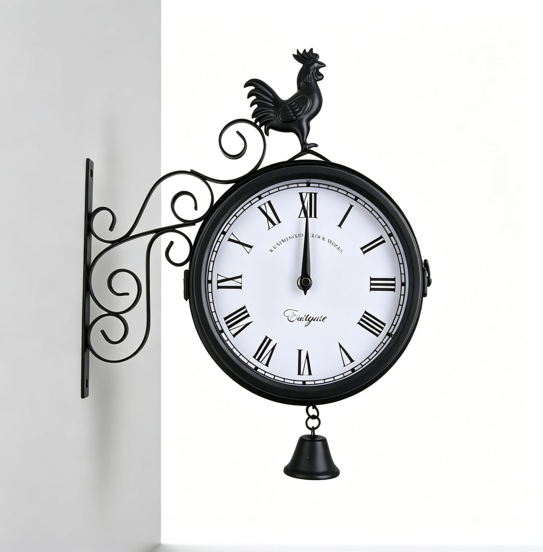 Grosse Vintage-Gartenuhr, Wetterfeste Aussenuhr, Grosse Vintage-Deko-Wanduhr, Gartenuhr, Badezimmeru