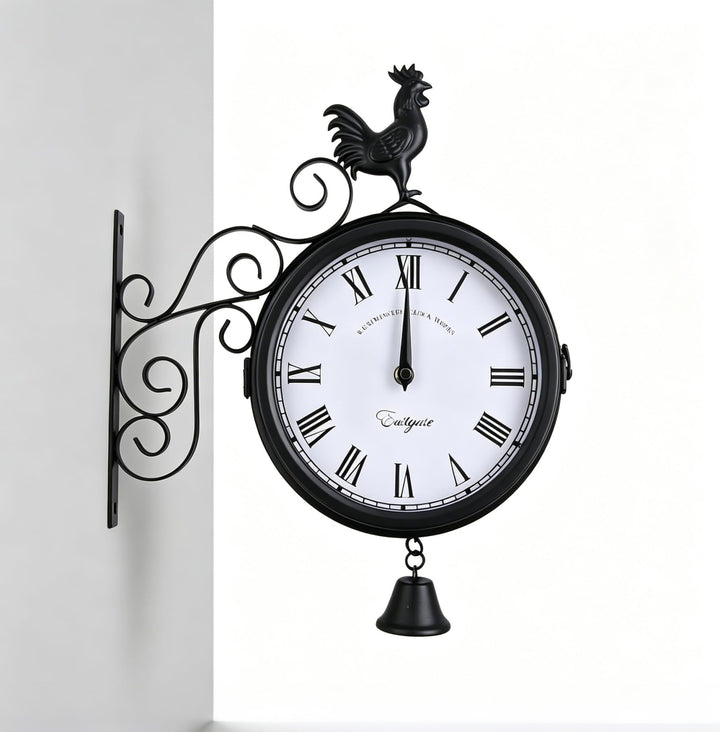 Grosse Vintage-Gartenuhr, Wetterfeste Aussenuhr, Grosse Vintage-Deko-Wanduhr, Gartenuhr, Badezimmeru