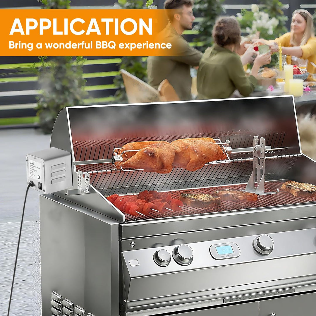 Yontwe 15W SP-S40 Edelstahl BBQ Grill Zubehör Bräter Elektromotor Ziegenschwein Huhn BBQ Spiess Roti