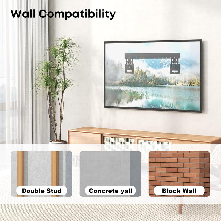 Ultra Slim TV Wandhalterung-TV Halterung für 37-80 Zoll Flachbildschirme,MAX 75 kg,MAX VESA 600x400m