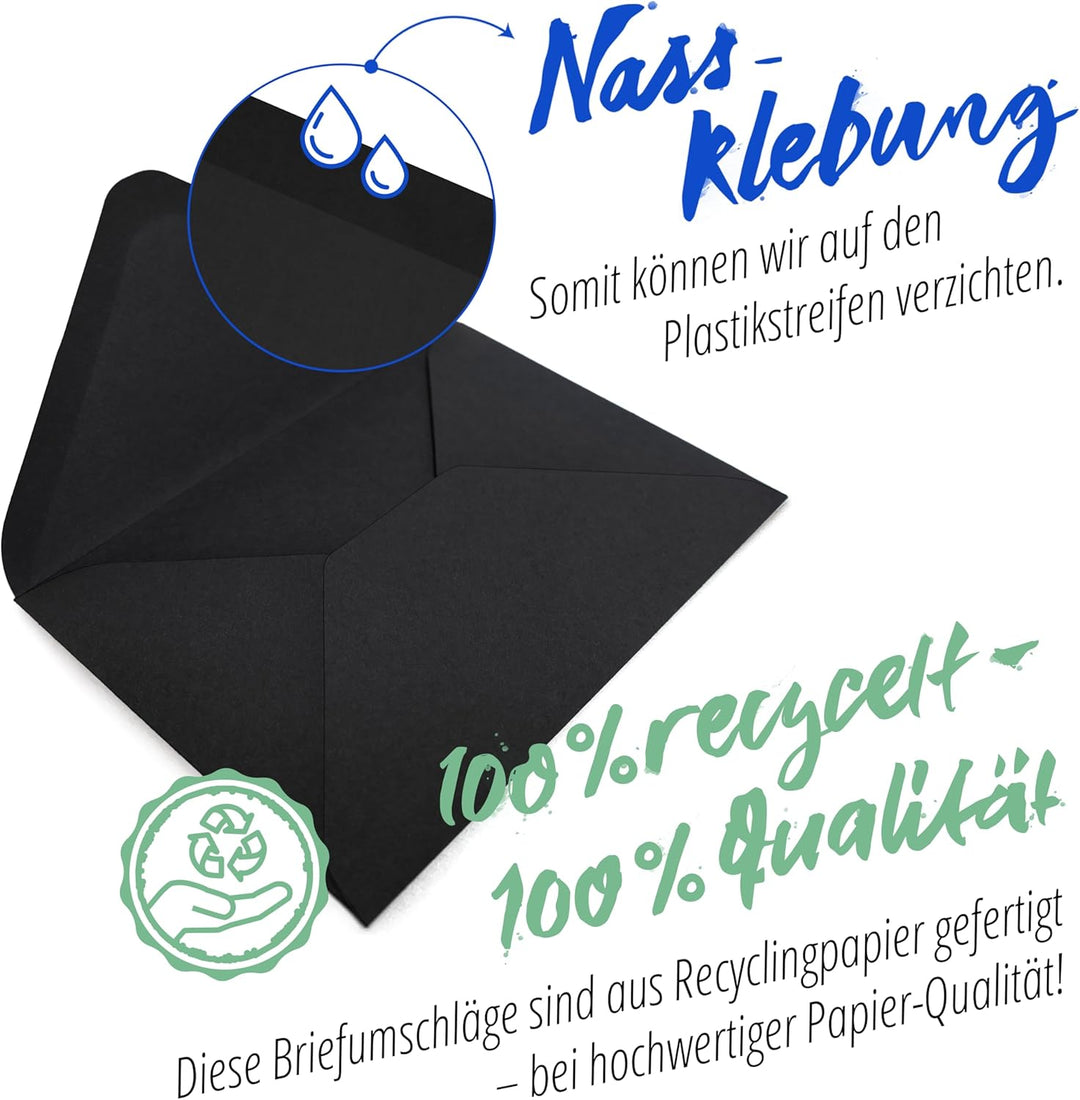 Japun – Briefumschläge (100 Stück) aus Papier, Kuvert, Umschlag ohne Fenster - DIN C5-220 x 156 mm -