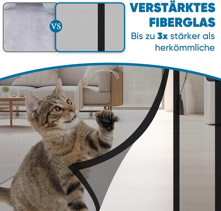 Sekey Fliegengitter Tür Vorhang Gegen Katzenkratzer Seitliche Öffnung Fliegengitter Ohne Bohren Balk