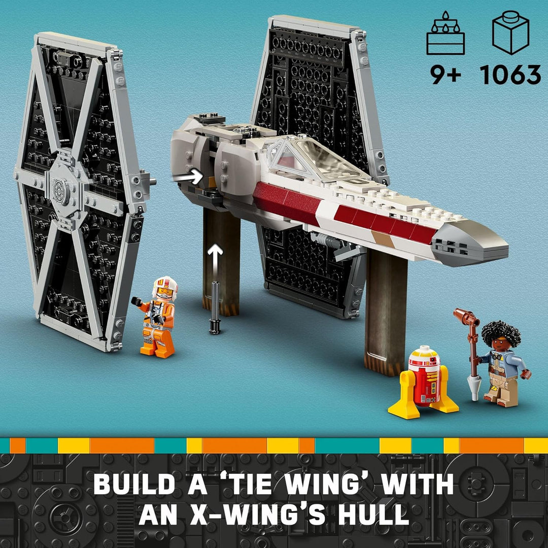LEGO Star Wars TIE Fighter & X-Wing Mash-up Bauspielzeug-Set Ideen für Kinder, Jungen und Mädchen, a