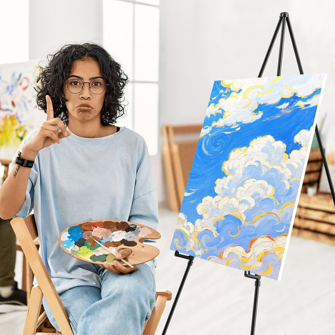 2 Stück Tragbar Faltbar Atelierstaffelei, Künstler Staffelei Stand, für Gemälde, Verkauf, Willkommen