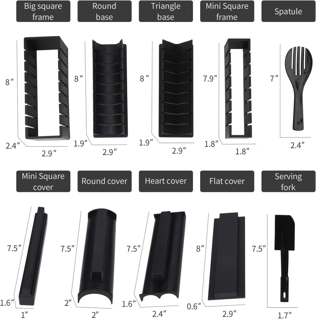 MLRYH Sushi Maker Kit Sushi Maker 12 Stück Kunststoff Premium Set Sushi Tool Set Sushi Reisrolle For