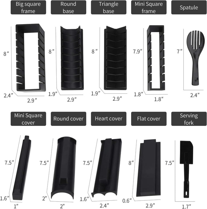MLRYH Sushi Maker Kit Sushi Maker 12 Stück Kunststoff Premium Set Sushi Tool Set Sushi Reisrolle For