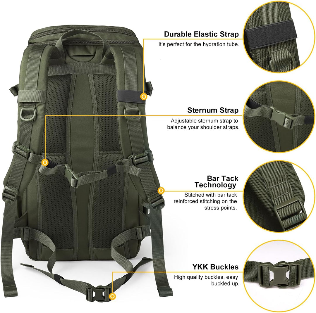 Mardingtop 28L Wanderrucksack Militär Outdoor Rucksack - Leichter Taktischer Rucksack mit MOLLE-Syst
