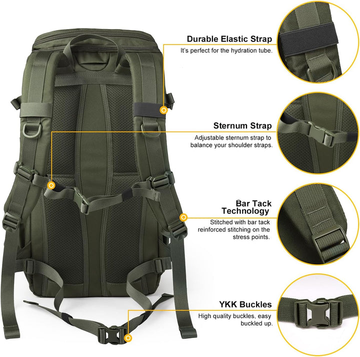 Mardingtop 28L Wanderrucksack Militär Outdoor Rucksack - Leichter Taktischer Rucksack mit MOLLE-Syst