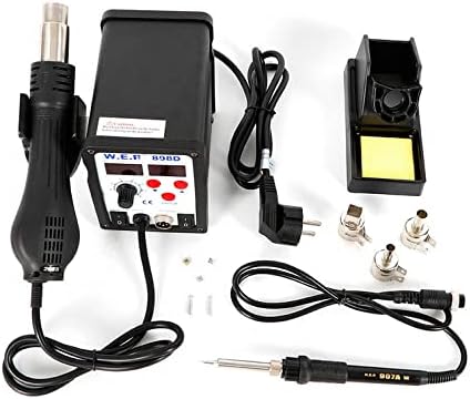 Lötstation Lötkolben Reichweit 898D 2IN1 LCD ESD SMD Lötmaschine 700W Leistungsstarke Heissluft-Rewo