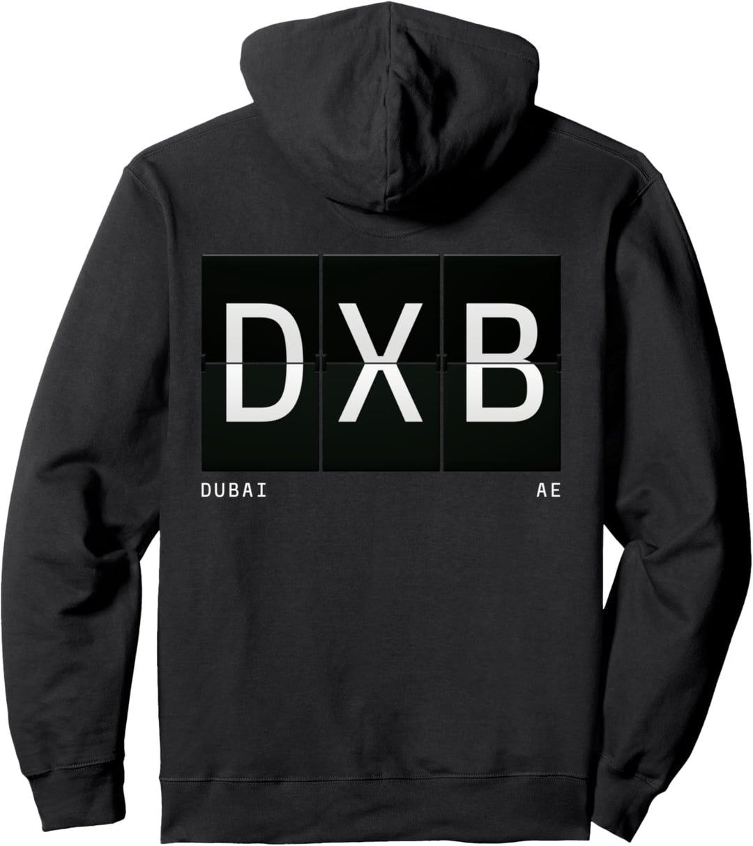 DXB Dubai AE Vereinigte Arabische Emirate Retro-Reise-Flughafencode Pullover Hoodie