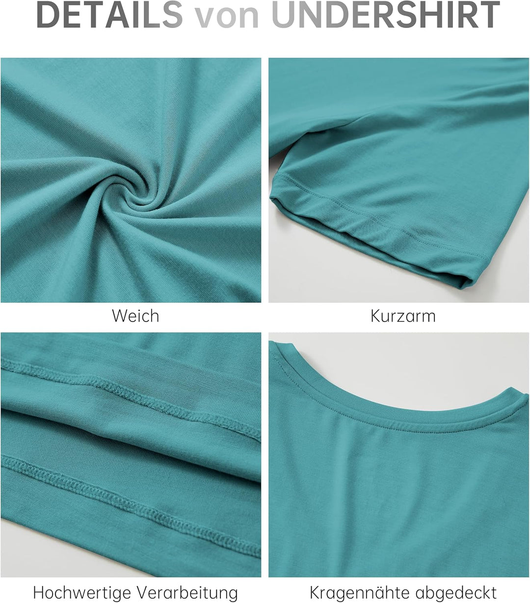 COLORFULLEAF 3/5er Pack Bambus T-Shirt Herren V Ausschnitt/Rundhals Stretch Unterhemd Männer Einfarb