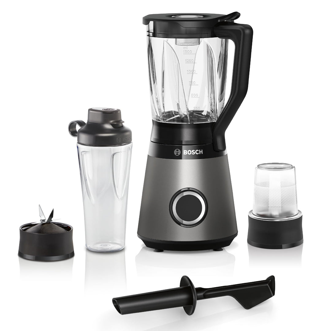Bosch Standmixer VitaPower Serie 4 MMB6177S, Edelstahl-Klingen Made in Germany, 1,5l ThermoSafe Glas