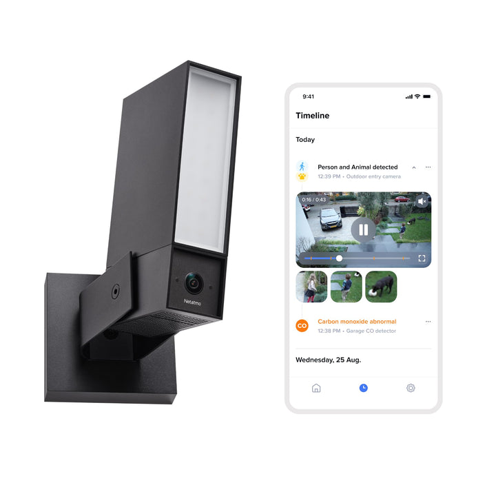 Netatmo Überwachungskamera für den Aussenbereich,2SD, WLAN 5 GHz, 2K HDR, KI-Erkennung Personen/Fahr
