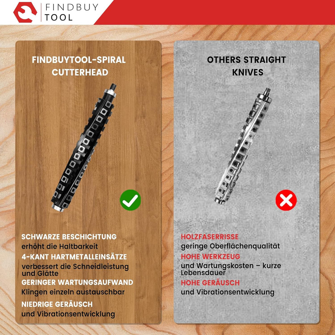FindBuyTool Spiralmesserwelle für Makita 2012NB Dickenhobelmaschine, 12.5'' (317.5 mm) Helical Cutte