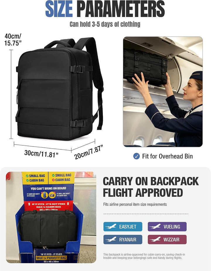 SZSYCN Ryanair Handgepäck 40x30x20 Vakuum Flugzeug Rucksack 40x30x20 Vakuum Mit Pumpe Ryanair Reiser