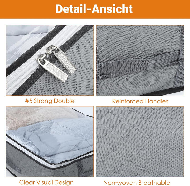 ZCHI 5 Stück Premium Unterbettkommode mit Sichtfenster, Unterbett-Aufbewahrungstasche Kleideraufbewa