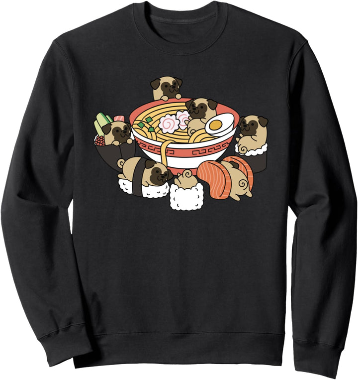 Ramen Sushi Mops Hund Sweatshirt