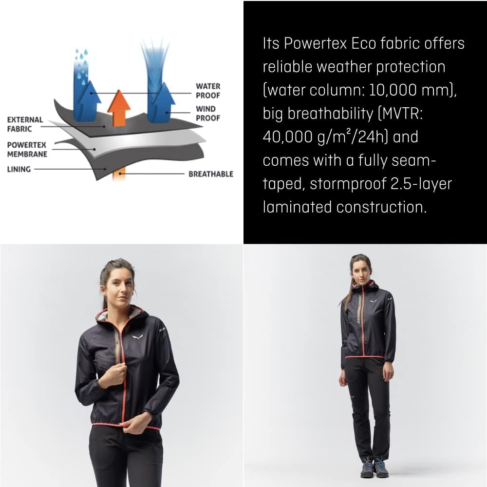 Salewa Damen Puez Light Ptx M Jkt Shell Jacket 40 Calypso Coral, 40 Calypso Coral