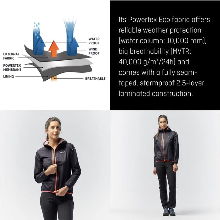 Salewa Damen Puez Light Ptx M Jkt Shell Jacket 36 Calypso Coral, 36 Calypso Coral