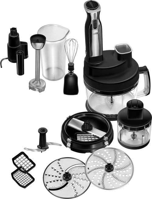 MPM - Komplette Küchenmaschine - Küchenmaschine mit Zubehör - Küchenroboter Schwarz - 800W, 800W