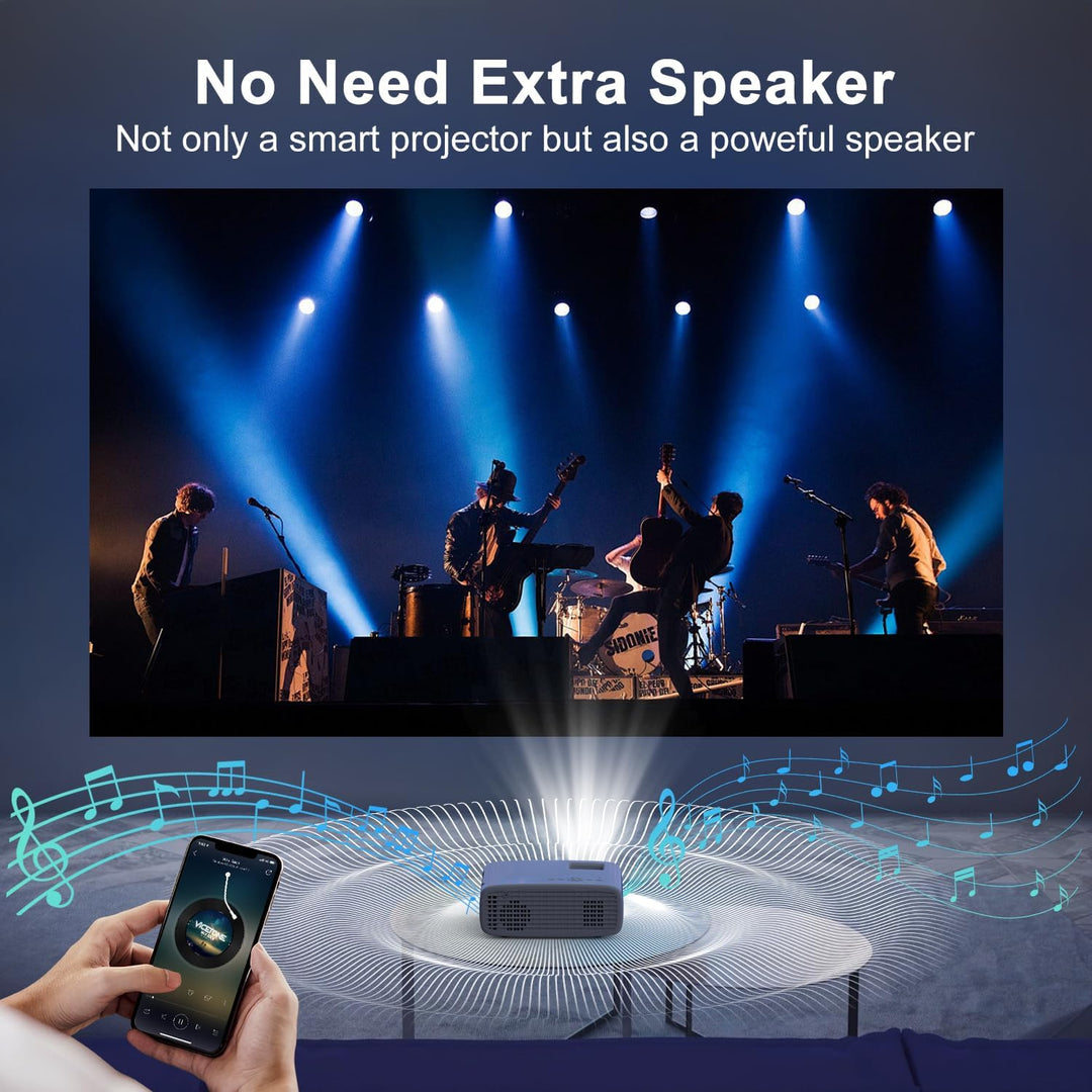 Native 1080P 5G WiFi Beamer, AKATUO Bluetooth 5.1 Videoprojektor, 4K Unterstützt 8000L, Kompatibel m