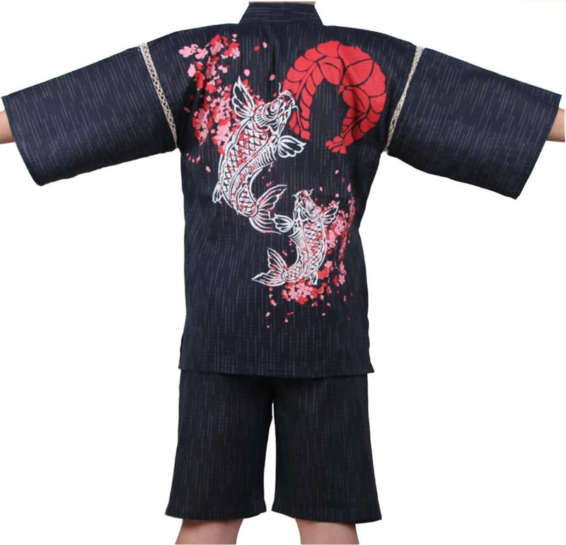 Fancy Pumpkin Jinbei Männer im japanischen Stil Morgenmantel Kimono Pyjamas Anzug 