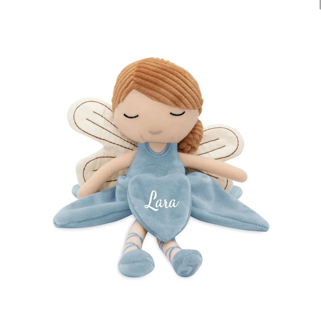 Kuscheltier Fee mit Name Personalisiert, Geschenk zur Geburt, Geschenk zur Taufe, Geschenk für 3 Jäh