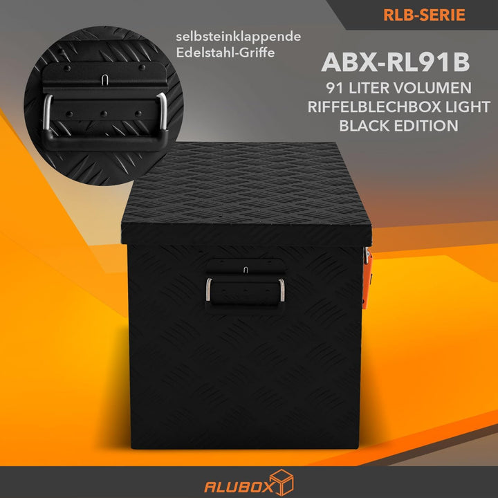 alubox Werkzeugkiste Riffelblech ABX-RL91B Aluminium 1,5mm Werkzeugkiste leicht und robust 91 Liter