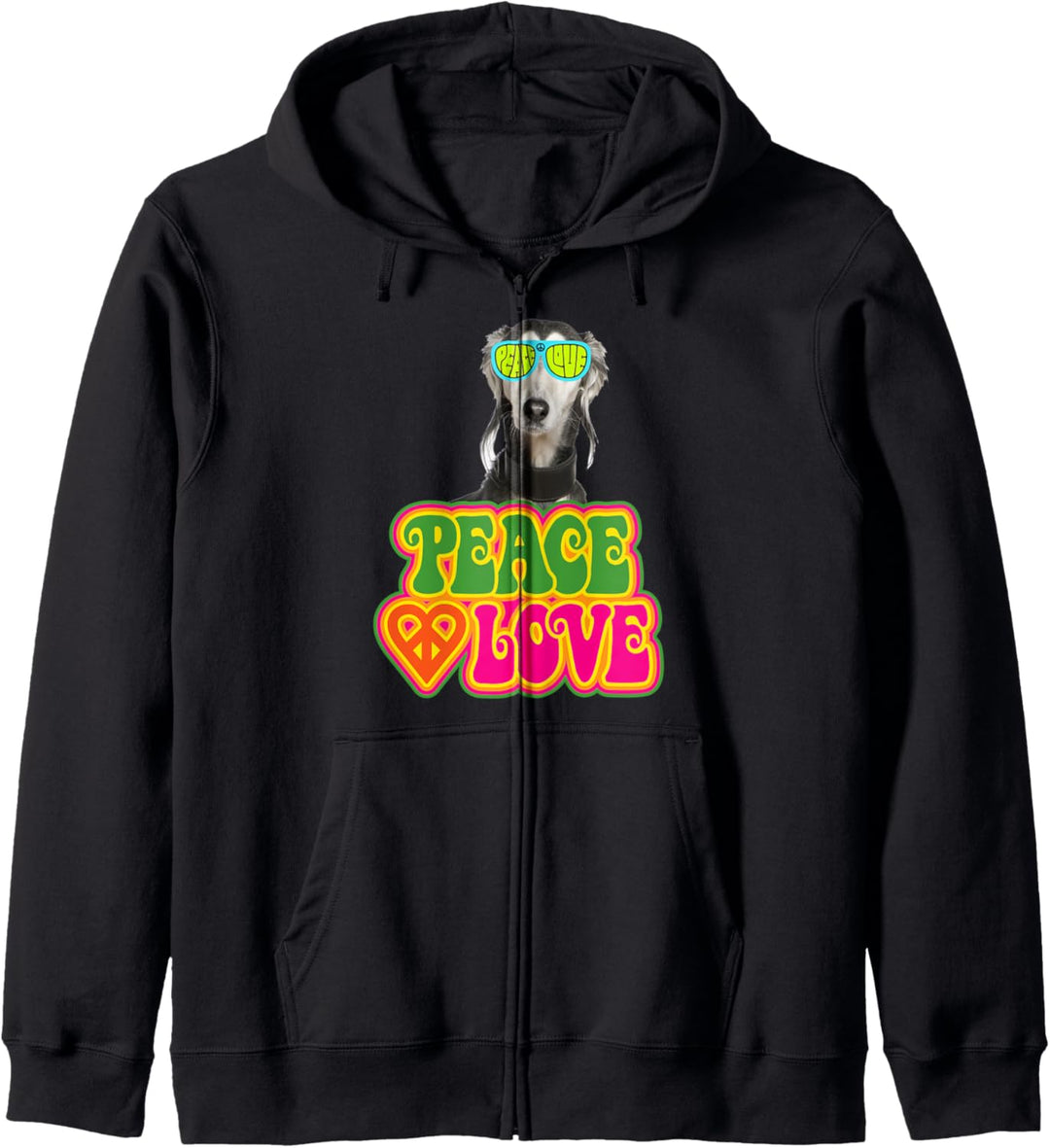 Peace Heart Love Dog Saluki Kapuzenjacke