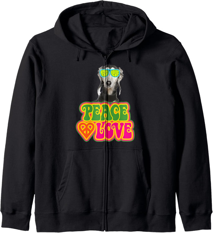 Peace Heart Love Dog Saluki Kapuzenjacke
