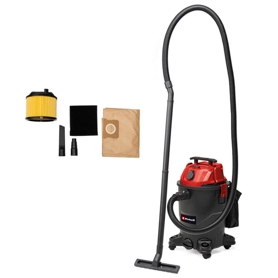 Einhell Nass-Trockensauger TC-VC 1930 A (1.500 Watt, 190 mbar Saugleistung, Automatiksteckdose, 30 L