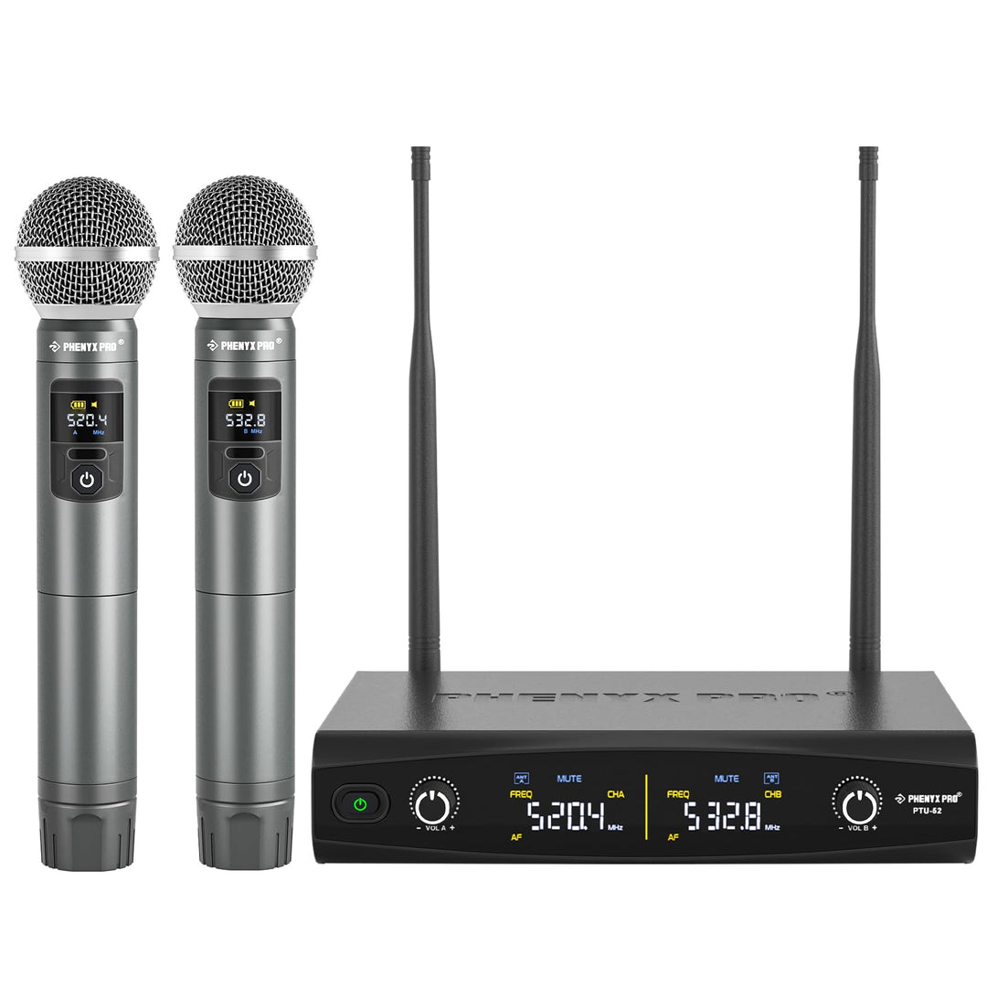Phenyx Pro Mikrofon Drahtloses Mikrofonsystem, kabelloses Handmikrofon-Set für Gesang, Karaoke, Kirc