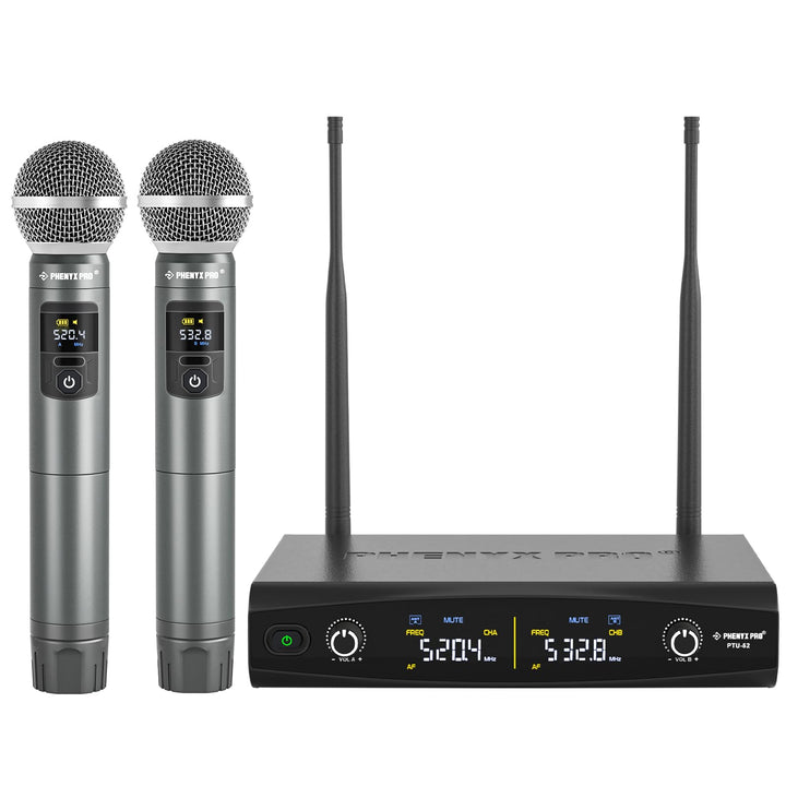 Phenyx Pro Mikrofon Drahtloses Mikrofonsystem, kabelloses Handmikrofon-Set für Gesang, Karaoke, Kirc