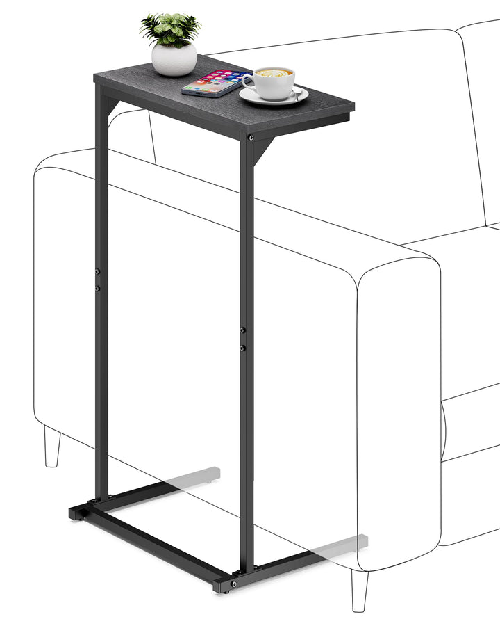 TUTOTAK C-förmiger Beistelltisch, TV-Tablett, Kleiner Seitentisch, 73 cm hoher Couch-Tisch, Tablett-
