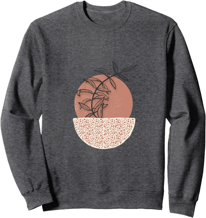 Abstrakte blumenbotanische minimalistische Pflanze Sweatshirt