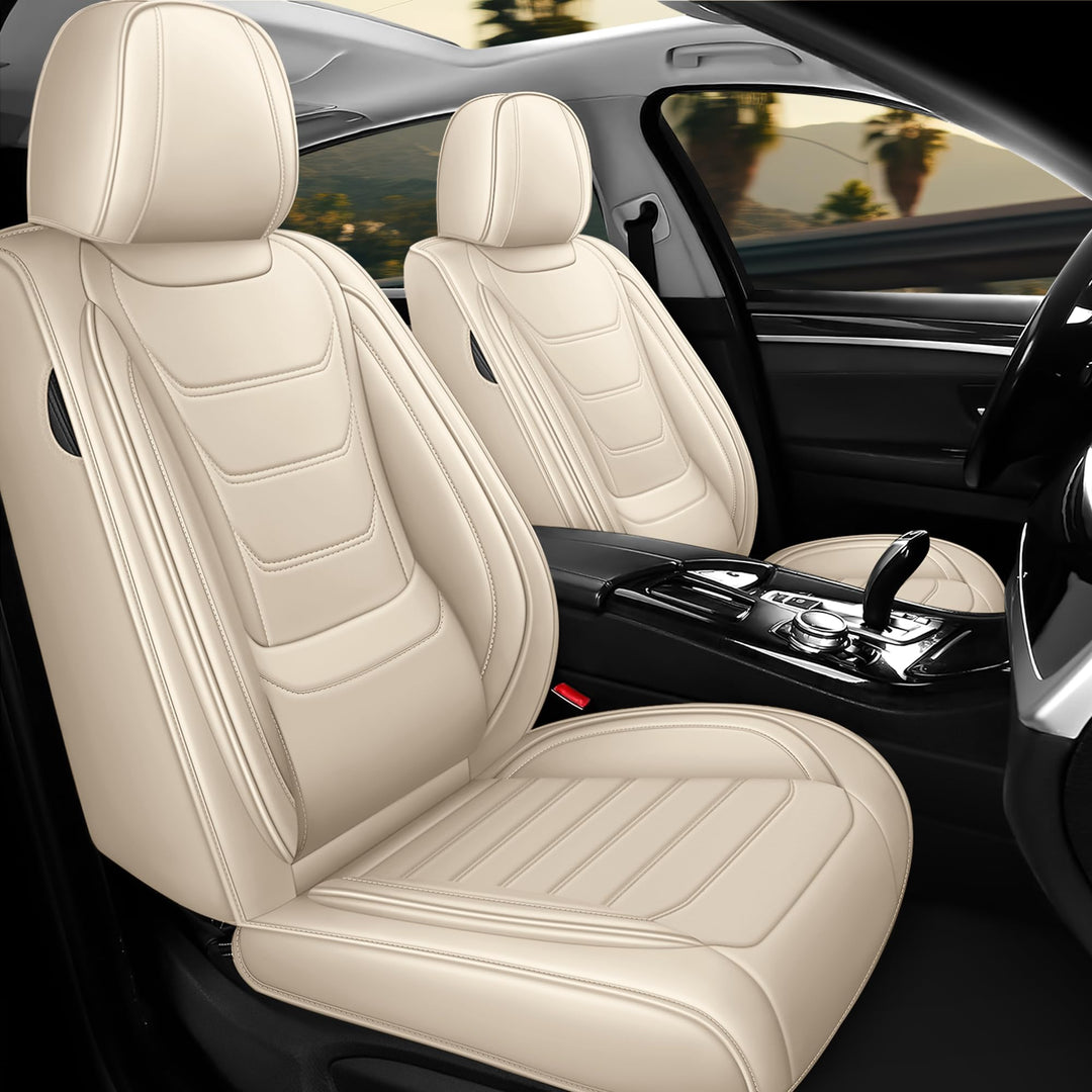 Hukl sitzbezüge Auto für Citroen C4 2004-2026,Passgenau Abnehmbar Waschbar Echtleder 5-Sitzer Komple