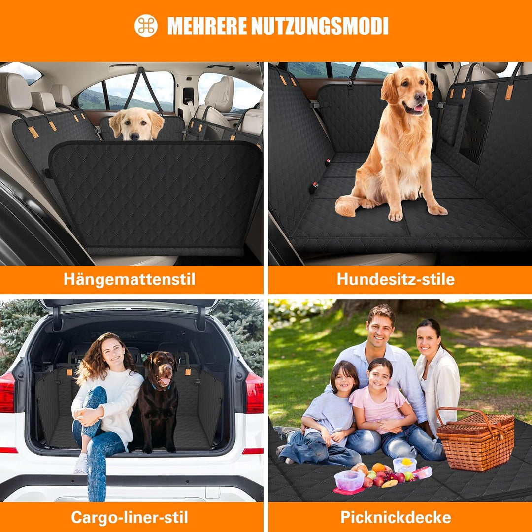 BMaoBBo Hundedecke Auto Rückbank[127x62cm],Wasserdicht,Kratzfest mit Hartschale (300 Pfund Traglast)