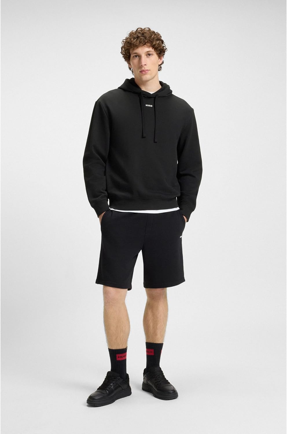 HUGO Herren Dapo Hoodie aus Baumwoll-Terry mit Kontrast-Logo XS Black1, XS Black1