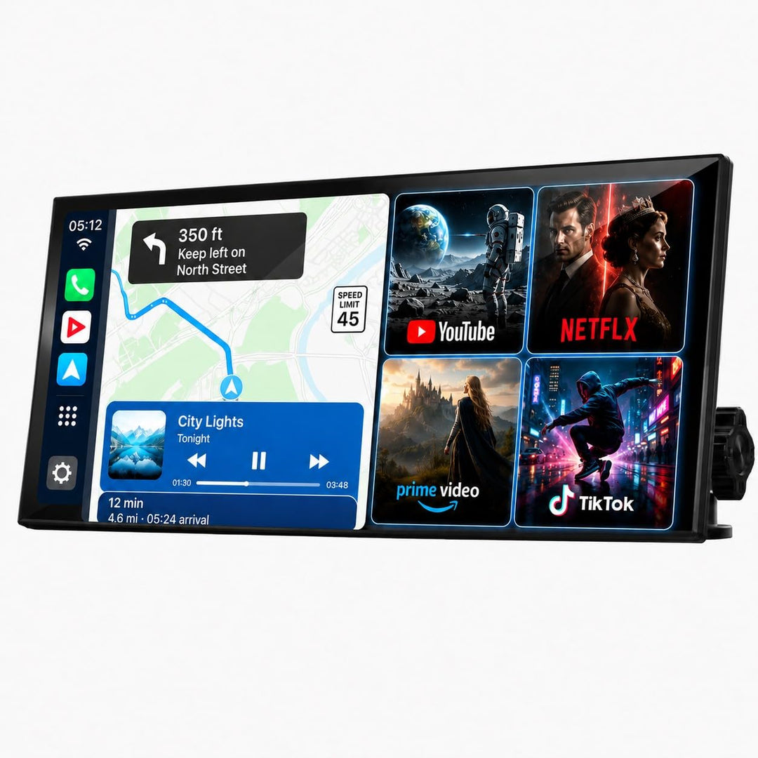Volam 10.25 Zoll Carplay Display kompatibel mit Netflix/YouTube/Tik Tok,Carplay Android Auto,Video D