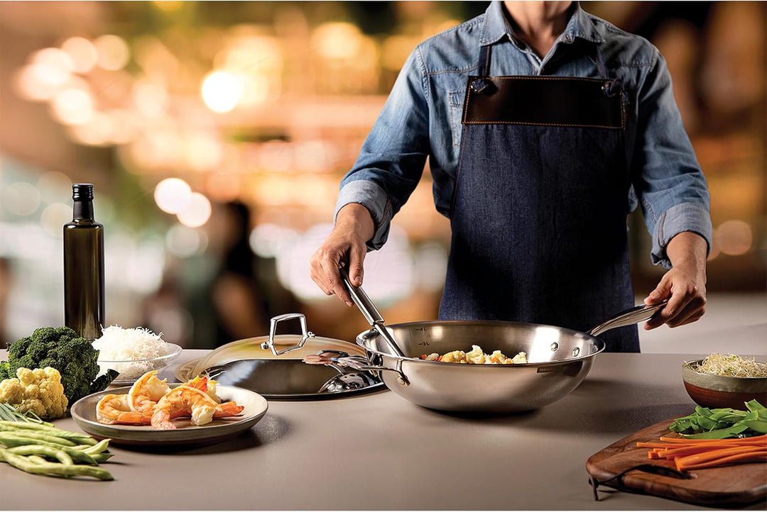 Tramontina 62158/320 Grano Wok, Edelstahl, Edelstahl