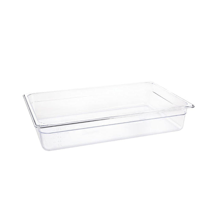 Vogue u225 Polycarbonat GN-Behälter, 1/1 Grösse 530(L)x325(D)x100(D)mm., 530(L)x325(D)x100(D)mm.