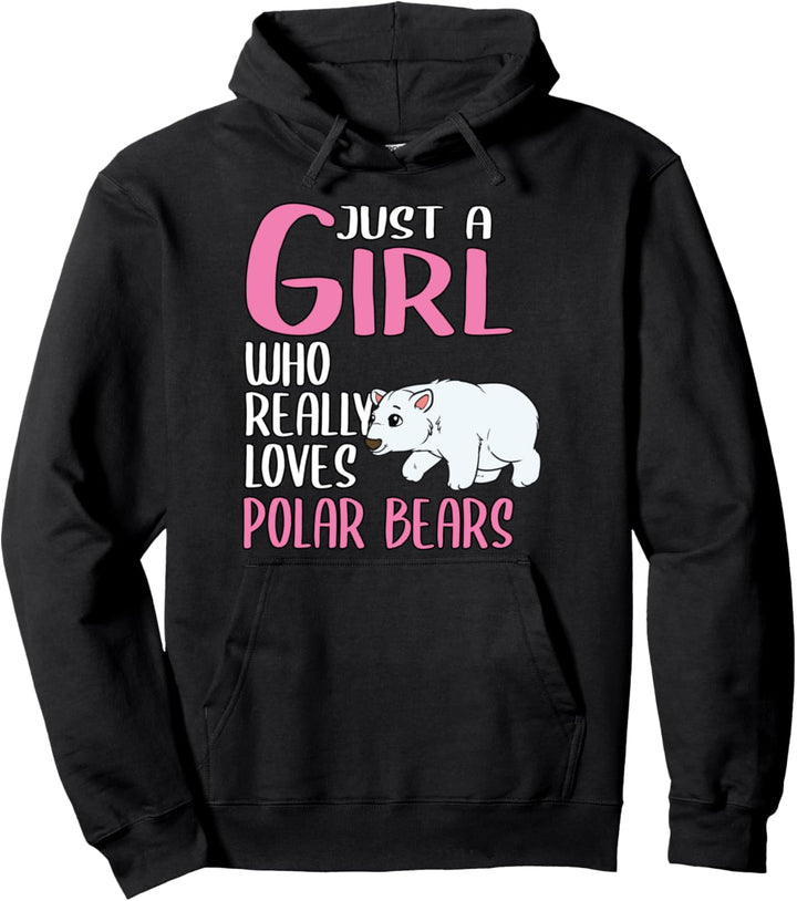 Damen Just A Girl Eisbär Geschenk Eisbär Pullover Hoodie