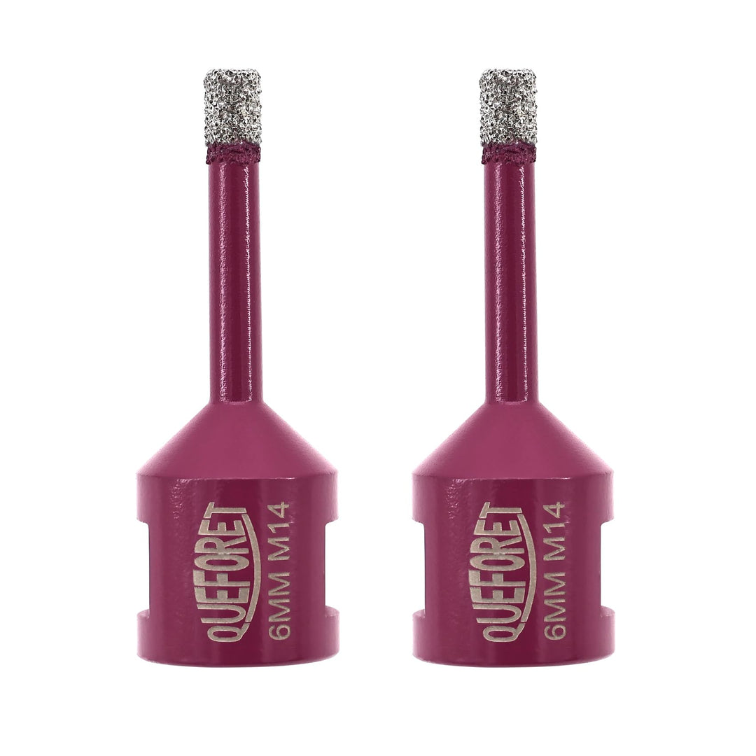 QUEFORET Diamant Fliesenbohrer Set 6mm x M14-2 Stücke Bohrkronen für Fliesen Keramik Porzellan Marmo