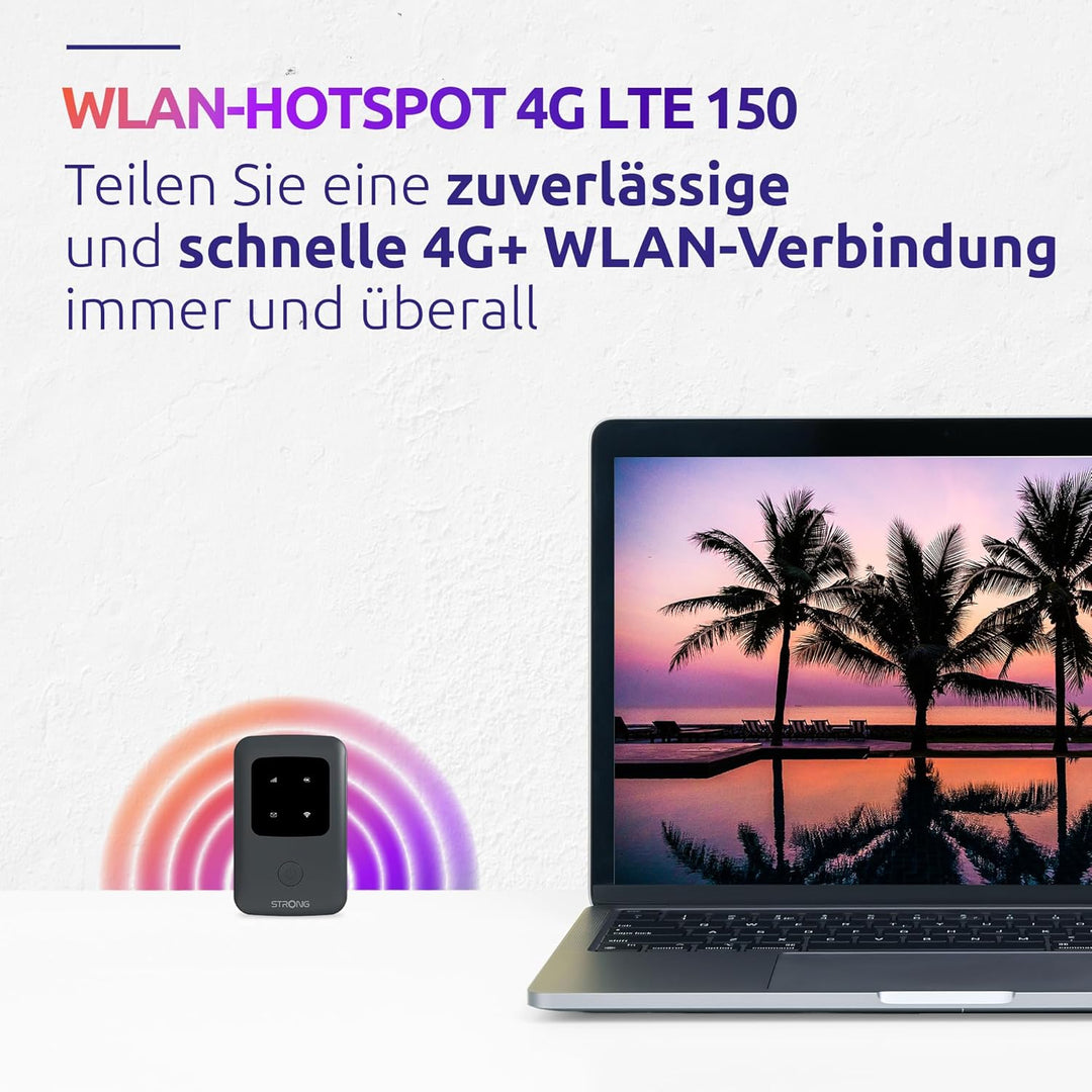 Strong 4G Mobiler Hotspot, tragbarer WLAN Router, 150 Mbit/s, ideal für Reisen, Messen und Studenten