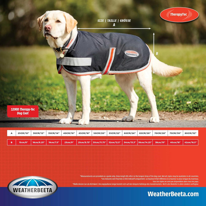 Weatherbeeta 2022 Comfitec 1200D Therapy-Tec Dog Coat 1000867 - Black/Silver/Red 45, 45