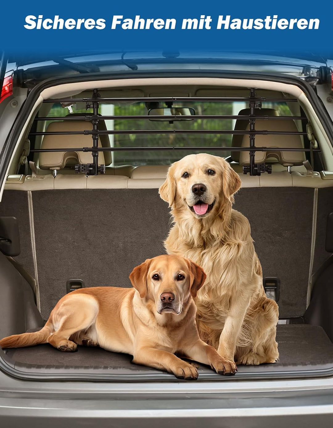 JOYTUTUS Schutzgitter Auto Hundegitter aus Aluminium Hundeschutzgitter Trenngitter Gepäckgitter Univ
