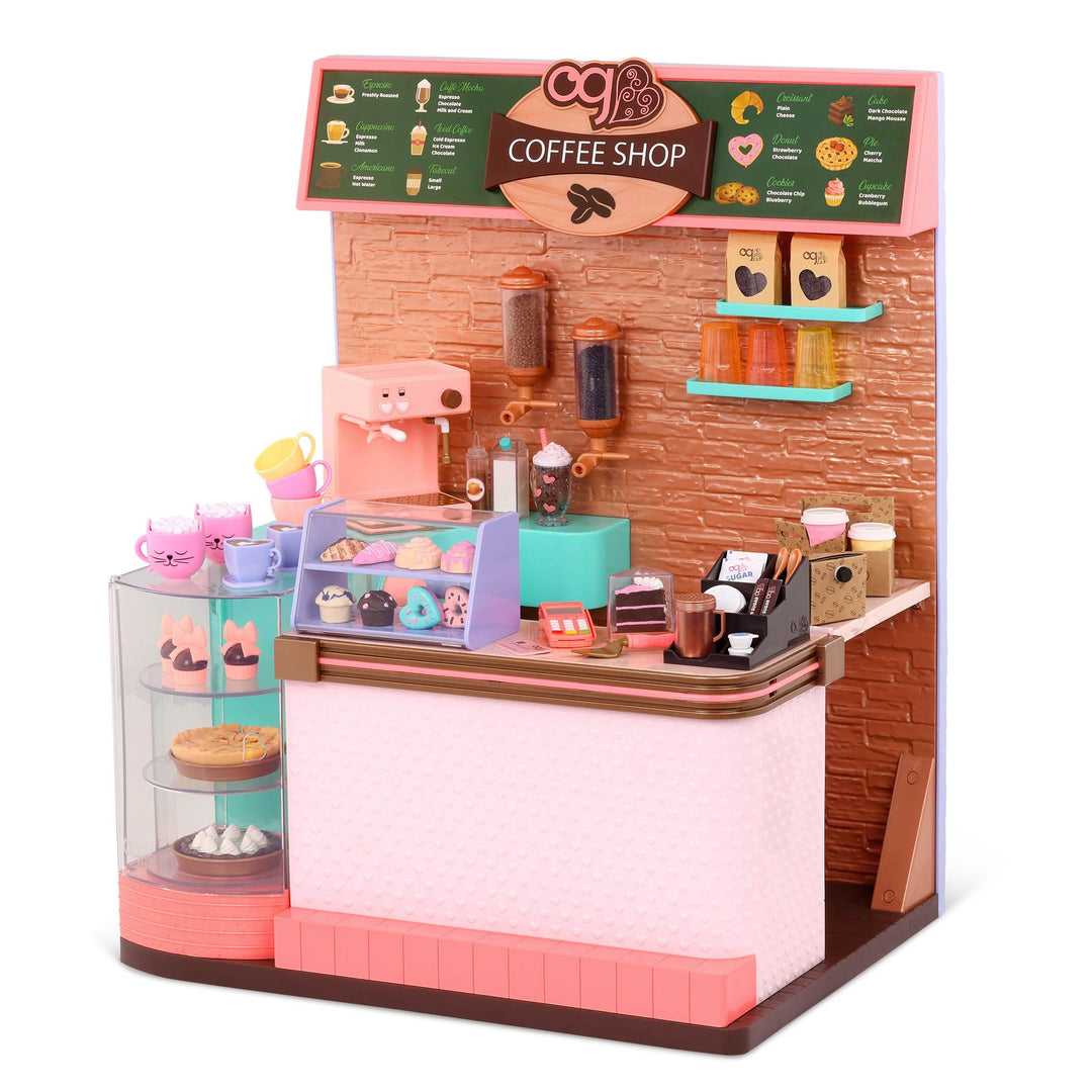 Our Generation – Love U Latte – Kaffe Shop Spielset – Spielzeugessen – 46 cm Puppe Zubehör – Fantasi