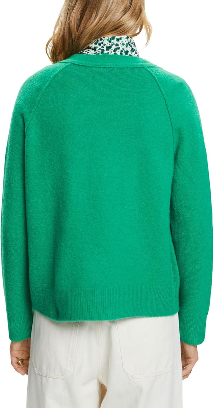 ESPRIT Damen Strickjacke, S 314/Green 5