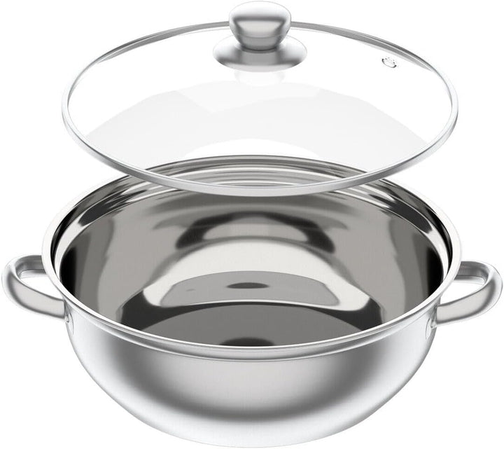 Edelstahl Dampfgarer Dampfkocher Dampfkochtopf Kochtopf Set + Glasdeckel Mit Dampf GemüSe Und Kartof